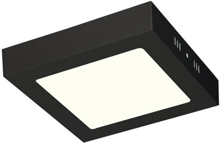 LED Downlight - 12W - Natuurlijk Wit 4200K - Mat Zwart - Opbouw - Vierkant - Aluminium - 170mm