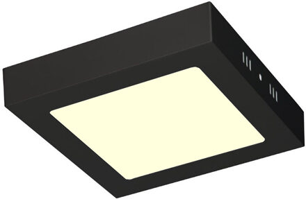 LED Downlight - 12W - Warm Wit 3000K - Mat Zwart - Opbouw - Vierkant - Aluminium - 170mm