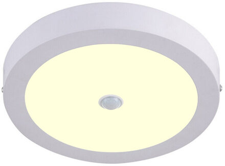 LED Downlight - Facto Dury - PIR Bewegingssensor 360° + Dag en Nacht Sensor - 18W - Warm Wit 2700K - Opbouw - Rond - Mat