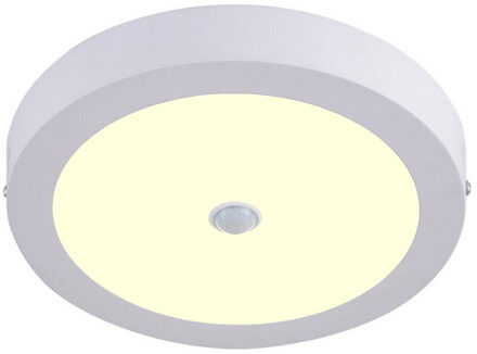 LED Downlight - Facto Dury - PIR Bewegingssensor 360° + Dag en Nacht Sensor - 20W - Warm Wit 2700K - Opbouw - Rond - Mat