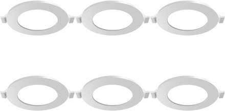 LED Downlight Inbouwspot 6 Stuks - Brinton Thin - 3W 220lm 120° Bundelhoek - Helder/Koud Wit 6500K - IP40 - Rond - Wit - Ø85mm Buitenmaat - Ø70mm Zaagmaat