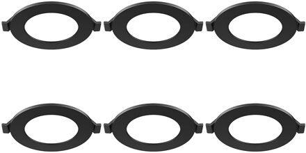 LED Downlight Inbouwspot 6 Stuks - Brinton Thin - 3W 220lm 120° Bundelhoek - Helder/Koud Wit 6500K - IP40 - Rond - Zwart - Ø85mm Buitenmaat - Ø70mm Zaagmaat