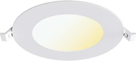 LED Downlight Inbouwspot - Brinton Thin - 6W 470lm 120° Bundelhoek - Aanpasbare Lichtkleur 3000K-4000K-6500K - IP40 - Rond - Wit - Ø128mm Buitenmaat - Ø110mm Zaagmaat Helder/Koud wit;Warm wit;Natuurlijk wit