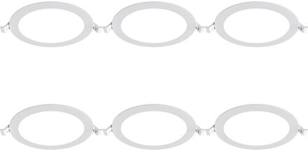 LED Downlight Inbouwspot Dimbaar 6 Stuks - Brinton Thin - 12W 1120lm 120° Bundelhoek - Helder/Koud Wit 6500K - IP40 - Rond - Wit - Ø170mm Buitenmaat - Ø150mm Zaagmaat