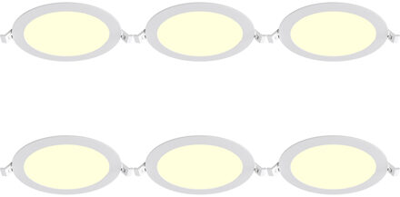 LED Downlight Inbouwspot Dimbaar 6 Stuks - Brinton Thin - 12W 1120lm 120° Bundelhoek - Warm Wit 3000K - IP40 - Rond - Wit - Ø170mm Buitenmaat - Ø150mm Zaagmaat