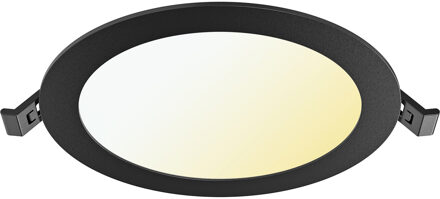 LED Downlight Inbouwspot Dimbaar - Brinton Thin - 12W 1120lm 120° Bundelhoek - Aanpasbare Lichtkleur 3000K-4000K-6500K - IP40 - Rond - Zwart - Ø170mm Buitenmaat - Ø150mm Zaagmaat Helder/Koud wit;Warm wit;Natuurlijk wit