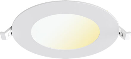 LED Downlight Inbouwspot Dimbaar - Brinton Thin - 6W 470lm 120° Bundelhoek - Aanpasbare Lichtkleur 3000K-4000K-6500K - IP40 - Rond - Wit - Ø128mm Buitenmaat - Ø110mm Zaagmaat Helder/Koud wit;Warm wit;Natuurlijk wit
