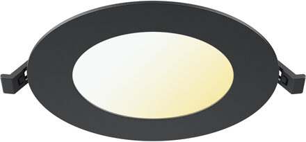 LED Downlight Inbouwspot Dimbaar - Brinton Thin - 6W 470lm 120° Bundelhoek - Aanpasbare Lichtkleur 3000K-4000K-6500K - IP40 - Rond - Zwart - Ø128mm Buitenmaat - Ø110mm Zaagmaat Helder/Koud wit;Warm wit;Natuurlijk wit