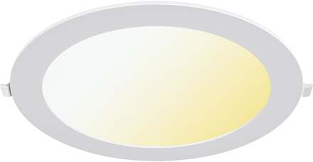 LED Downlight Inbouwspot - LED Paneel Slim - Brinton Thin - 24W 2400lm 120° Bundelhoek - Aanpasbare Lichtkleur 3000K-4000K-6500K - IP40 - Rond - Wit - Ø298mm Buitenmaat - Ø275mm Zaagmaat Helder/Koud wit;Warm wit;Natuurlijk wit