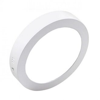 LED Downlight - Opbouw Rond 18W - Helder/Koud Wit 6400K - Mat Wit Aluminium - Ø225mm