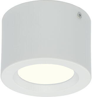 LED Downlight - Opbouw Rond Hoog 5W - Natuurlijk Wit 4200K - Mat Wit Aluminium - Ø105mm