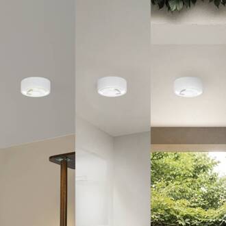 LED downlight Siaka, wit, metaal, Ø 5 cm, IP65 wit, transparant