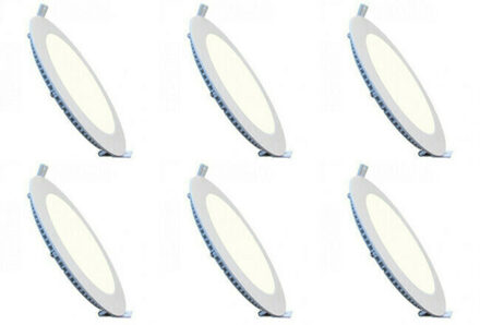 LED Downlight Slim 6 Pack - Inbouw Rond 3W - Dimbaar - Natuurlijk Wit 4200K - Mat Wit Aluminium - Ø83mm