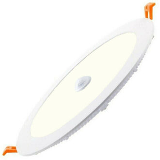 LED Downlight Slim - Facto Dury - PIR Bewegingssensor 360° + Dag en Nacht Sensor - 18W - Natuurlijk Wit 4000K - Inbouw