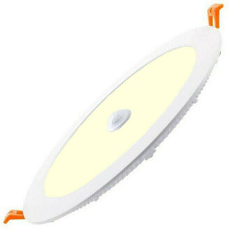 LED Downlight Slim - Facto Dury - PIR Bewegingssensor 360° + Dag en Nacht Sensor - 18W - Warm Wit 2700K - Inbouw - Rond