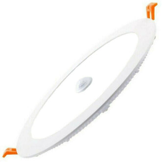 LED Downlight Slim - Facto Dury - PIR Bewegingssensor 360° + Dag en Nacht Sensor - 24W - Helder/Koud Wit 5700K - Inbouw