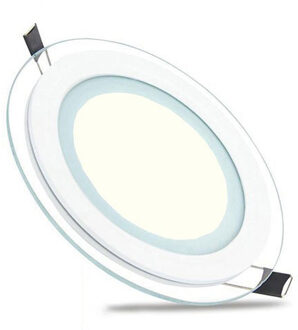 LED Downlight Slim - Inbouw Rond 12W - Natuurlijk Wit 4200K - Mat Wit Glas - Ø160mm Transparant