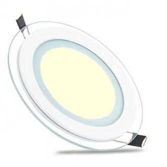 LED Downlight Slim - Inbouw Rond 12W - Warm Wit 3000K - Mat Wit Glas - Ø160mm Transparant