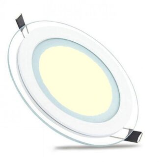 LED Downlight Slim - Inbouw Rond 15W - Warm Wit 3000K - Mat Wit Glas - Ø200mm Transparant