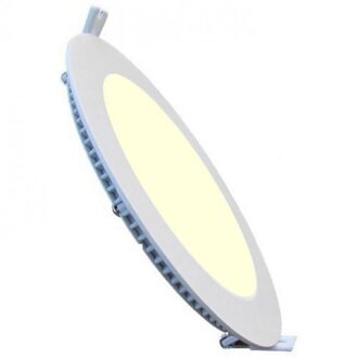 LED Downlight Slim - Inbouw Rond 18W - Warm Wit 2700K - Mat Wit Aluminium - Ø225mm