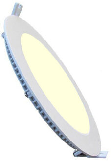 LED Downlight Slim - Inbouw Rond 6W - Warm Wit 2700K - Mat Wit Aluminium - Ø120mm