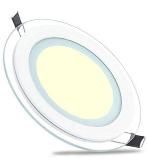 Led Downlight Slim - Inbouw Rond 6w - Warm Wit 3000k - Mat Wit Glas - Ø96mm Transparant