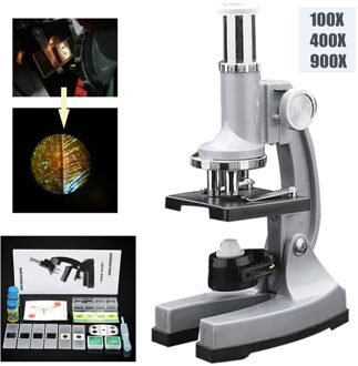 LED Draagbare Microscoop Kit 100x 400x 900x Vergroting Educatief voor Lab Home School Educatief Speelgoed Kids Kind