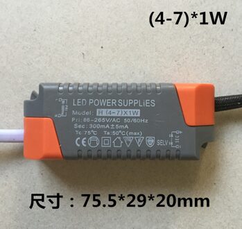 Led Driver Ac 86- 265V 260mA - 300mA ( 4 - 7 )* 1W Voeding Transformator Ballast Voor Bus Celling Licht Spotlight Led