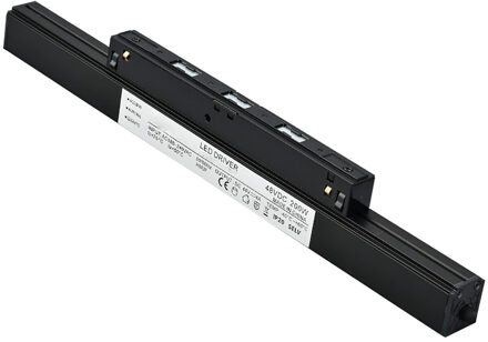 LED Driver voor 48V Magnetische Track Rails - Brinton Magni - Voedingsconnector - 200W - Zwart