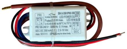 LED driver voor buitenlampen, 4 W, 350 mA, IP65 wit