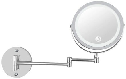 LED Dubbelzijdig Make-Up Spiegel Muurbevestiging 10x Vergroting Swivel Extension Spiegel @ LS