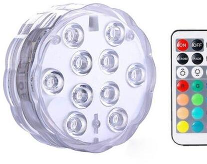 Led Duiken Knop Licht Aquarium Waterdichte Licht Kleurrijke Onderwater Afstandsbediening Licht Voor Zoutwater Zoetwater Vis 1stk