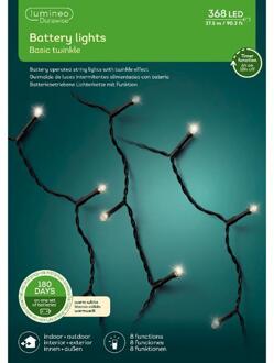 LED Durawise XL twinkle buiten op batterij 27.5m-368L zwart warm wit Lumineo