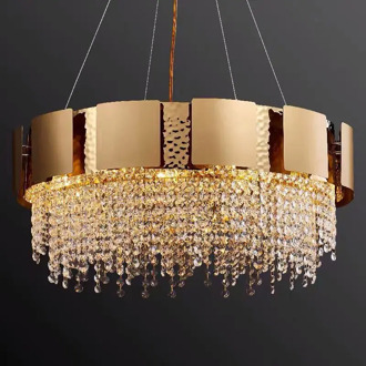 Led E14 Postmodern Golden Crystal Stainless Steel Pendant Lights.Pendant light Suspension Luminaire Lampen Lustre For Foyer