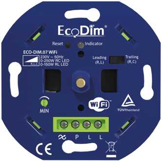 LED EcoDim Inbouwdimmer Wifi - Universeel - 250 Watt - Druk/Draai