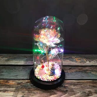 Led Enchanted Rose Licht Silked Kunstmatige Eeuwige Rose Bloem In Glas Dome Lamp Decors Light Kerst Valentijn Romantische Proposal Lovers