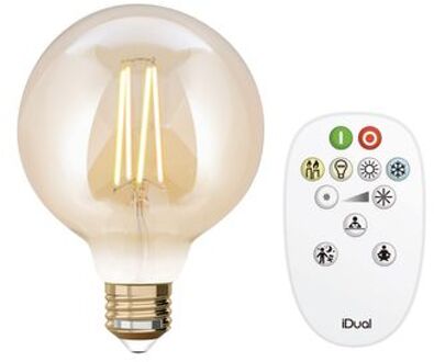 LED Energielabel A+ (A++ - E) E27 Staaf 9 W = 60 W Warmwit tot neutraalwit (Ã x l) 64 mm x 140 mm Dimbaar, Filament / Retro-LED, Incl. afstandsbediening