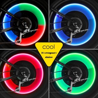 Led Fiets Motorfiets Nozzle Licht Road Fietsen Spoke Lamp Tyre Ventieldopjes Wiel Led Fietslicht Fiets Accessoires colourful