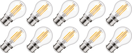 | LED filament | Bajonetfitting B22d | Kogellamp | Helder | 45mm | 5W | 10 stuks