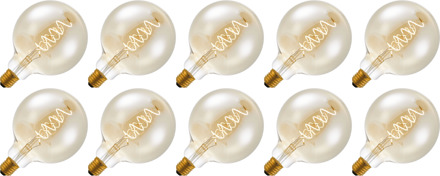 | LED filament | Grote fitting E27 | Globelamp | Goud | 125mm | 4W | 10 stuks