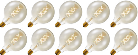 | LED filament | Grote fitting E27 | Globelamp | Goud | 125mm | 5W | 10 stuks