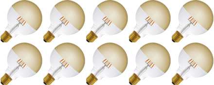 | LED filament | Grote fitting E27 | Globelamp | Goud | 95mm | 4W | 10 stuks