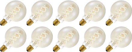 | LED filament | Grote fitting E27 | Globelamp | Goud | 95mm | 5W | 10 stuks