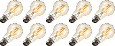 | LED filament | Grote fitting E27 | Standaardlamp | Goud | Schemersensor | 60mm | 4W | 10 stuks