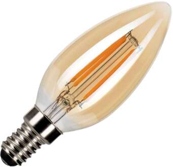 LED Filament kaarslamp E14 4W 2200K Goud dimbaar