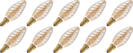 | LED filament | Kleine fitting E14 | Kaarslamp gedraaid | Helder | 35mm | 2W | 10 stuks