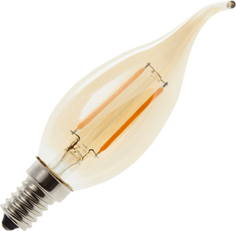 | LED filament | Kleine fitting E14 | Kaarslamp tip | Goud | 35mm | 2W