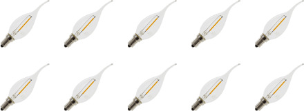 | LED filament | Kleine fitting E14 | Kaarslamp tip | Helder | 35mm | 1W | 10 stuks