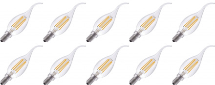 | LED filament | Kleine fitting E14 | Kaarslamp tip | Helder | 35mm | 4W | 10 stuks