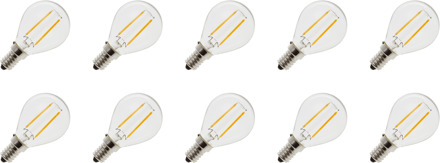| LED filament | Kleine fitting E14 | Kogellamp | Helder | 45mm | 2W | 10 stuks
